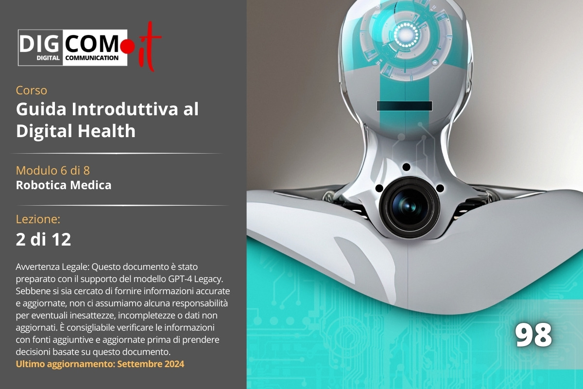 Tipologie di robot utilizzati in sanità (chirurgici, assistenziali, diagnostici)